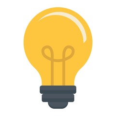 Light Bulb flat icon, lamp and idea, light vector graphics, a colorful solid pattern on a white background, eps 10.