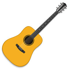 Obraz na płótnie Canvas Musical instrument. Acoustic guitar isolated on white background. Vector illustration