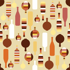 Bottle pattern. Alcohol drink design wallpaper.