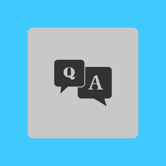 Q&A sign symbol. Speech bubbles with question and answer.