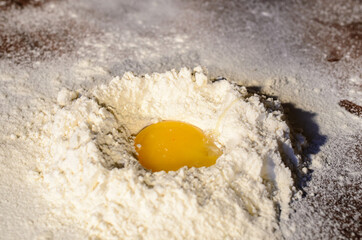 Dough preparation for baking.