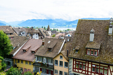 Fototapeta na wymiar Rapperswil City at lake Zuerich, Switzerland - travel destination in Europe