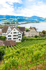 Fototapeta na wymiar Rapperswil City at lake Zuerich, Switzerland - travel destination in Europe