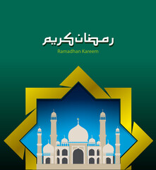 Abstract vector, Ramadan kareem as a greeting of fasting month full worship for the religion of Islam.