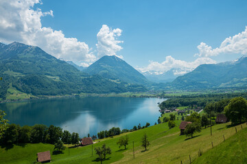 Fototapeta na wymiar Lake of Sarnen. Switzerland.