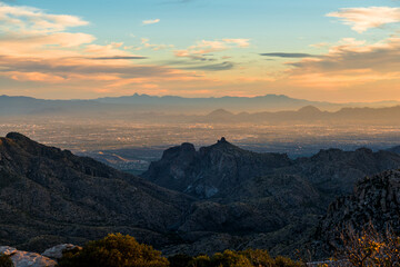 Sunset on Mt Lemmon overlooking Tucson Arizona