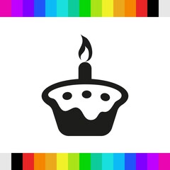 cake with candles icon stock vector illustration flat design