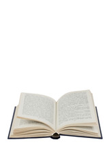 Open book isolated on white background. Back to school. Copy space for ad text.