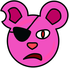 Naklejka premium Angry Pirate Mouse Face Vector