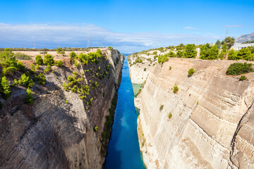 Corinth Canal in Greece - obrazy, fototapety, plakaty