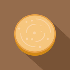 Slice of sausage icon, flat style