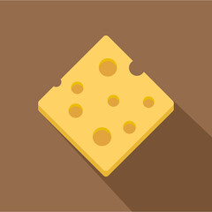 Cheese fresh block icon, flat style