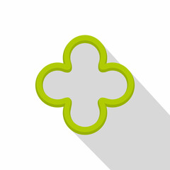 Slice of green pepper icon, flat style