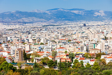 Fototapeta na wymiar Athens aerial panoramic view