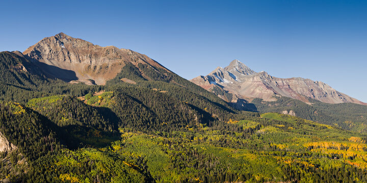 Sunshine Mountain and Wilson Peak - Colorado Rocky Mountain Autumn Beauty