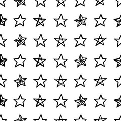 Hand drawn seamless pattern with stars