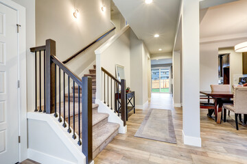 New luxury home interior with open floor plan