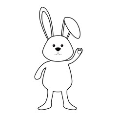 cute bunny icon over white background. vector illustration