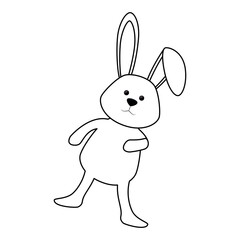 cute bunny icon over white background. vector illustration