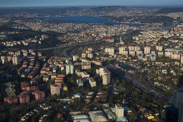Obraz premium Panorama of the city of Istanbul from the observation platform Sapphire skyscraper multi-storey building