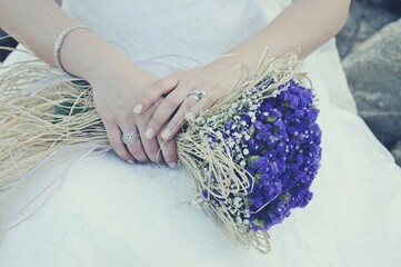  purple flower bride