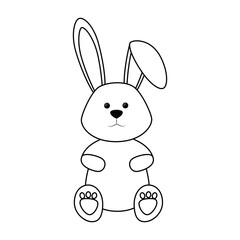 cute bunny icon over white background. vector illustration