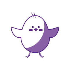 cute chicken icon over white background. vector illustration