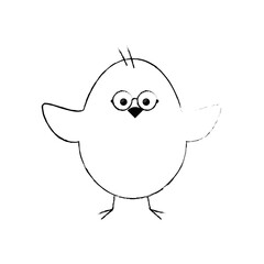 cute chicken icon over white background. vector illustration
