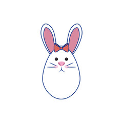 cute bunny icon over white background. colorful design. vector illustration