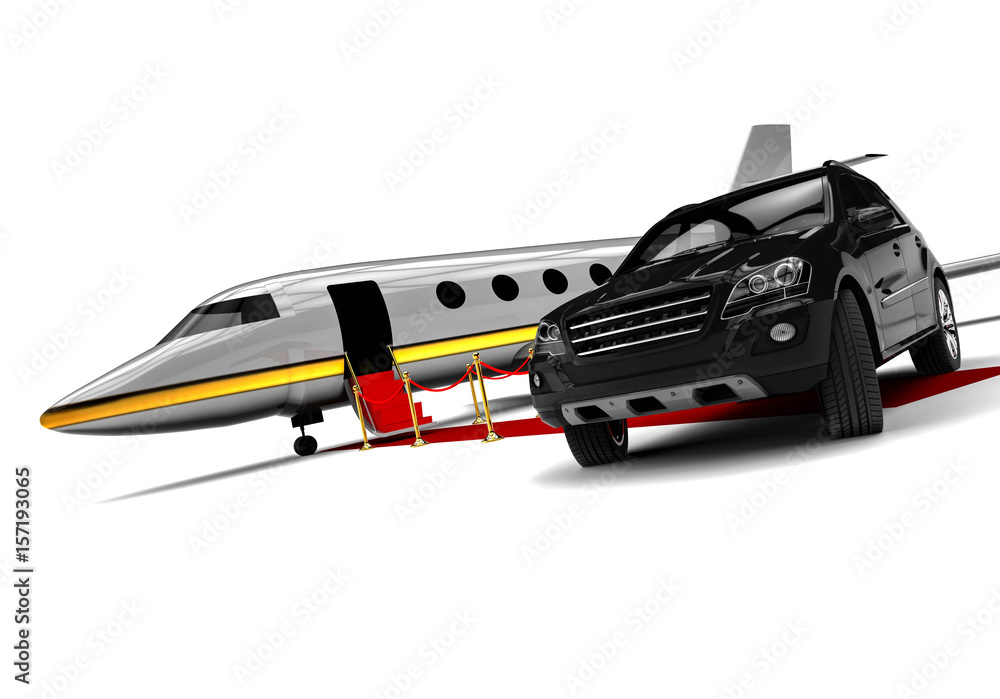 Poster high class travel fleet / 3d render image representing a high class travel fleet