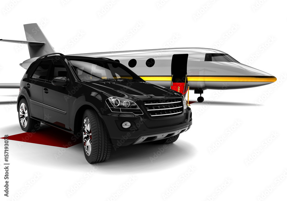 Aufkleber high class travel fleet / 3d render image representing a high class travel fleet