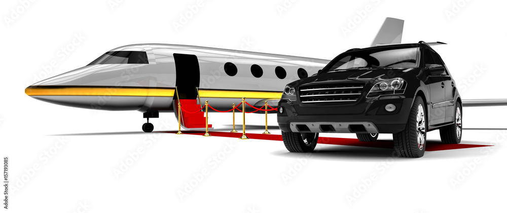 Poster high class travel fleet / 3d render image representing a high class travel fleet