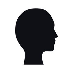 human head icon over white background. vector illustration