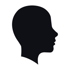 human head icon over white background. vector illustration
