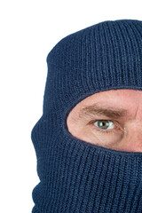 Burglar wearing ski mask