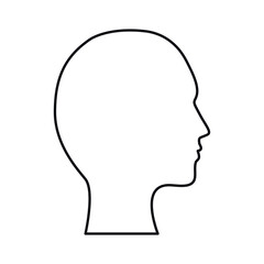 human head icon over white background. vector illustration
