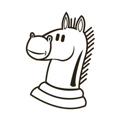 knight chess horse piece strategy business vector illustration