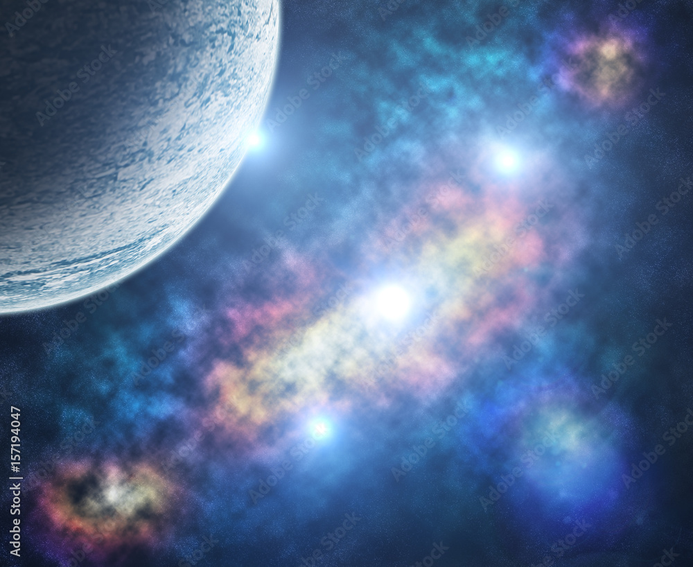Poster moon in space background