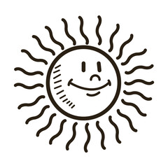 smiling sun cartoon character weather sign temperature vector illustration