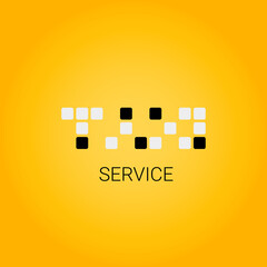 Taxi logo with cubes. Taxi service. Public transport symbol.