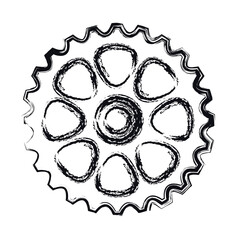 bike gear icon over white background. vector illustration
