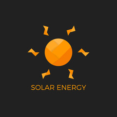 Abstract vector sun logo design template. Solar energy symbol. Paper sun. Origami