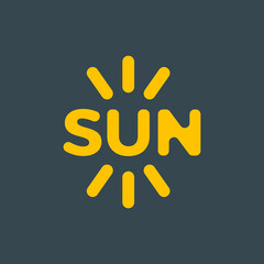 Sun logo. Sun vector illustration. Sun abstract word logo.