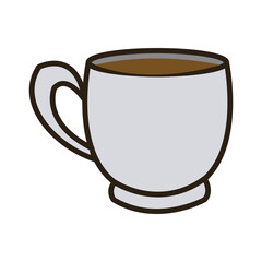 cartoon coffee cup beverage fresh icon vector illustration