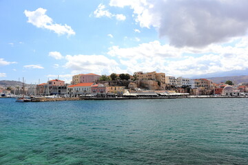 Naklejka na ściany i meble View of the Venetian port of Chania. Crete, Greece.