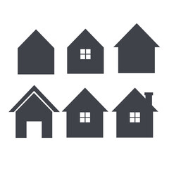 House icon set Real estate logo template vector image