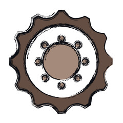 bike gear icon over white background. colorful design. vector illustration