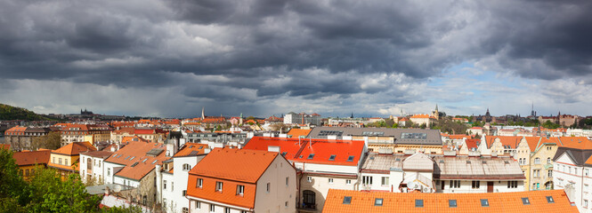 Naklejka na ściany i meble View from Vysehrad after rain, Prague