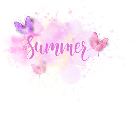 Watercolor butteflies background