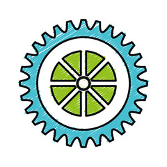 bike gear icon over white background. colorful design. vector illustration